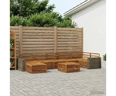 Lauko sofos komplektas 8 pcs Natūrali