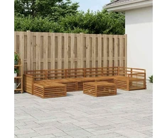 Lauko sofos komplektas 8 pcs Natūrali