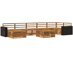 Lauko sofos komplektas 8 pcs Natūrali