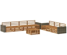 Lauko sofos komplektas 8 pcs Natūrali 79 x 79 x 37 cm