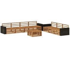 Lauko sofos komplektas 8 pcs Natūrali 79 x 79 x 37 cm