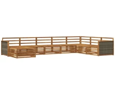 Lauko sofos komplektas 8 pcs Natūrali