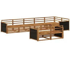 Lauko sofos komplektas 8 pcs Natūrali