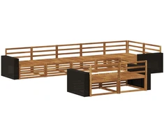 Lauko sofos komplektas 8 pcs Natūrali