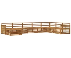 Lauko sofos komplektas 8 pcs Natūrali