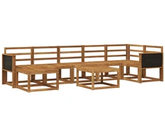 Lauko sofos komplektas 8 pcs Natūrali Kietos akacijos mediena