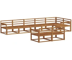 Lauko sofos komplektas 8 pcs Natūrali Kietos akacijos mediena