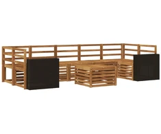 Lauko sofos komplektas 8 pcs Natūrali Kietos akacijos mediena
