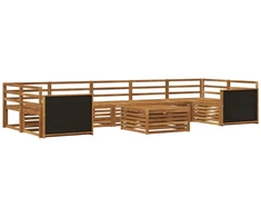 Lauko sofos komplektas 8 pcs Natūrali Kietos akacijos mediena