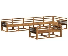 Lauko sofos komplektas 8 pcs Natūrali Kietos akacijos mediena
