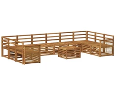 Lauko sofos komplektas 8 pcs Natūrali Kietos akacijos mediena