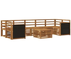 Lauko sofos komplektas 8 pcs Natūrali Kietos akacijos mediena