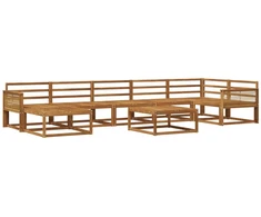 Lauko sofos komplektas 8 pcs Natūrali Kietos akacijos mediena