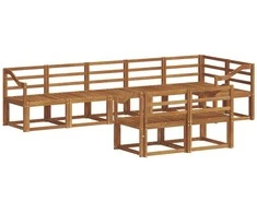 Lauko sofos komplektas 8 pcs Natūrali Kietos akacijos mediena