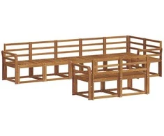 Lauko sofos komplektas 8 pcs Natūrali Kietos akacijos mediena