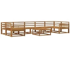 Lauko sofos komplektas 8 pcs Natūrali Kietos akacijos mediena