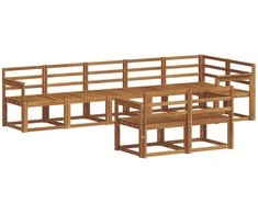 Lauko sofos komplektas 8 pcs Natūrali Kietos akacijos mediena