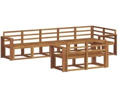 Lauko sofos komplektas 8 pcs Natūrali Kietos akacijos mediena