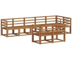 Lauko sofos komplektas 8 pcs Natūrali Kietos akacijos mediena