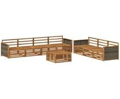 Lauko sofos komplektas 8 pcs Natūrali Kietos akacijos mediena