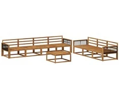 Lauko sofos komplektas 8 pcs Natūrali Kietos akacijos mediena