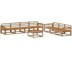 Lauko sofos komplektas 8 pcs Natūrali Kietos akacijos mediena