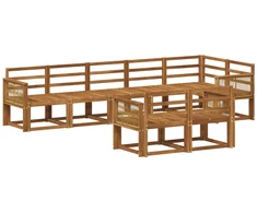 Lauko sofos komplektas 8 pcs Natūrali Kietos akacijos mediena