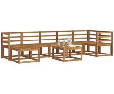 Lauko sofos komplektas 8 pcs Natūrali Kietos akacijos mediena