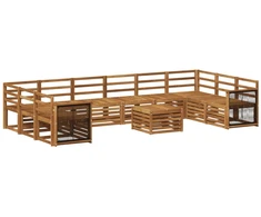 Lauko sofos komplektas 8 pcs Natūrali Kietos akacijos mediena