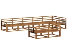 Lauko sofos komplektas 8 pcs Natūrali Kietos akacijos mediena