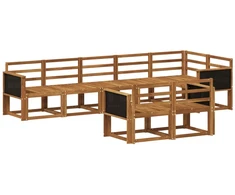 Lauko sofos komplektas 8 pcs Natūrali Kietos akacijos mediena