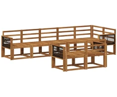 Lauko sofos komplektas 8 pcs Natūrali Kietos akacijos mediena