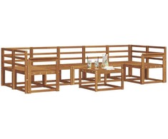 Lauko sofos komplektas 8 pcs Natūrali Kietos akacijos mediena