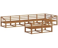 Lauko sofos komplektas 8 pcs Natūrali Kietos akacijos mediena