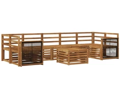 Lauko sofos komplektas 8 pcs Natūrali Kietos akacijos mediena