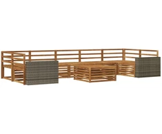 Lauko sofos komplektas 8 pcs Natūrali Kietos akacijos mediena