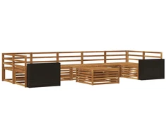 Lauko sofos komplektas 8 pcs Natūrali Kietos akacijos mediena