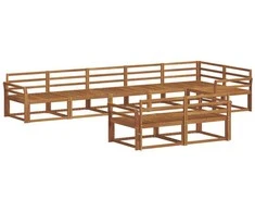 Lauko sofos komplektas 8 pcs Natūrali Kietos akacijos mediena