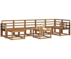 Lauko sofos komplektas 8 pcs Natūrali Kietos akacijos mediena