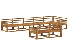 Lauko sofos komplektas 8 pcs Natūrali Kietos akacijos mediena