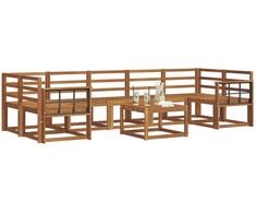 Lauko sofos komplektas 8 pcs Natūrali Kietos akacijos mediena