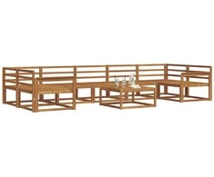Lauko baldų komplektas Lauko sofos komplektas 8 pcs Natūrali Kietos akacijos mediena