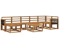 Lauko sofos komplektas 8 pcs Natūrali Kietos akacijos mediena