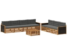 Lauko sofos komplektas 8 pcs Natūralus ir antracitas