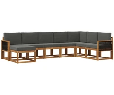 Lauko sofos komplektas 8 pcs Natūralus ir antracitas