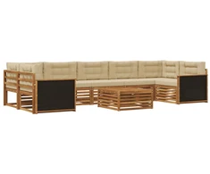 Lauko sofos komplektas 8 pcs Natūralus ir bežinis