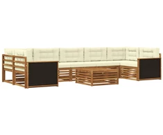 Lauko sofos komplektas 8 pcs Natūralus ir grietinėlė