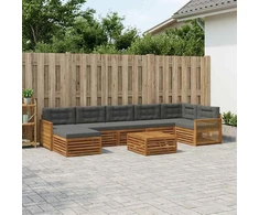 Lauko sofos komplektas 8 pcs Natūralus ir antracitas