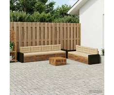 Lauko sofos komplektas 8 pcs Natūralus ir bežinis
