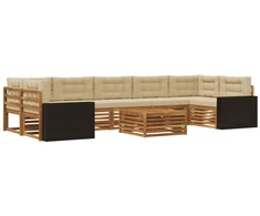 Lauko sofos komplektas 8 pcs Natūralus ir bežinis